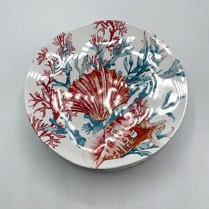 Wegmans COASTAL LIFE -  6.75" Appetizer Plate Coral Blue